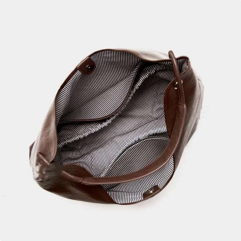 Chic Leather Handbag Tote For Women Vegetable Tanned Cowhide Shoulder Versatile Large Capacity Work Shopper Underarm Bag