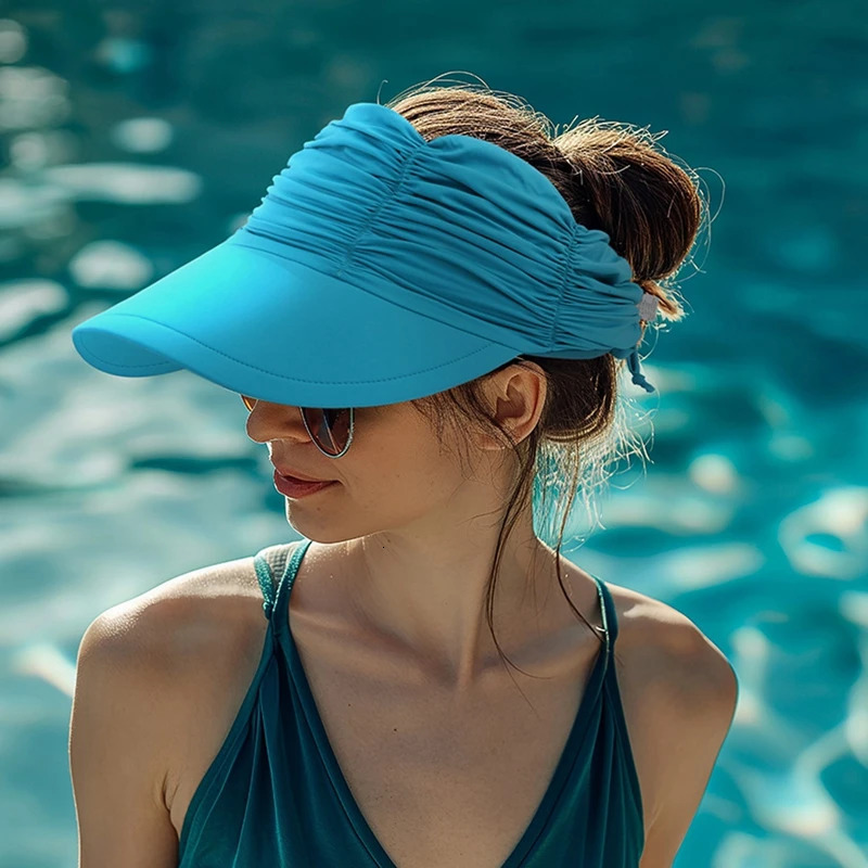 Sports Sun Visor Women UV Protection Wide Brim Packable Cooling Stretchy Visor Hat for Beach Sport Running Tennis Golf 250320