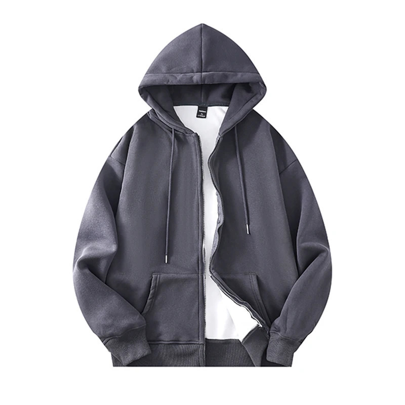 Basic Solid Hooded Sweatshirt Jackets Zip Up Hoodie Loose Fit Unisex Outwear Sports Casual Hoodies 250320Z