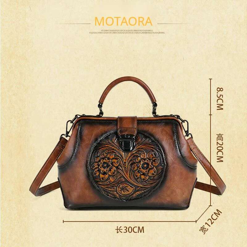 MOTAORA Vintage Handmade Leather Backpacks For Women Designer Handbags Hasp Ladies Shoulder Bags Emed Woman Backpack