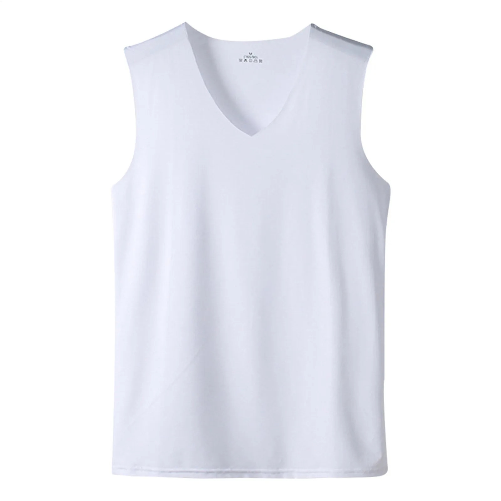 Top seamless mens tank tops sleeveless sports bodysuits dresses plain casual summer Vneck underwear cool gym 250319