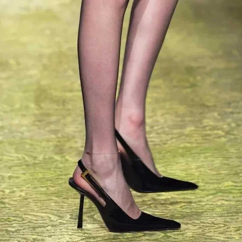 Pointed Stiletto H Wen Pumps Patent Leather 2024 Summer Designer My Sandals Elegant and Sexy Y250319
