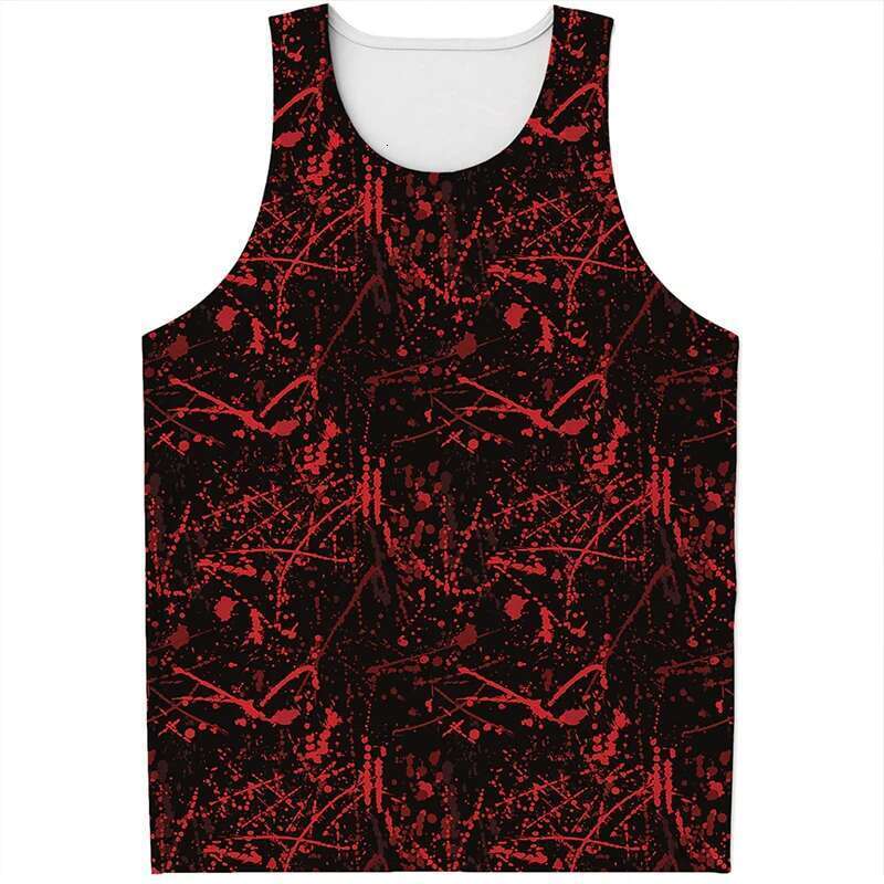 Men's 3D Printed Horror Blood Pattern Shirt, Breathable Ice, Precious, Streetwear, Hip Hop, fibrT, Trend, Summer Fashion