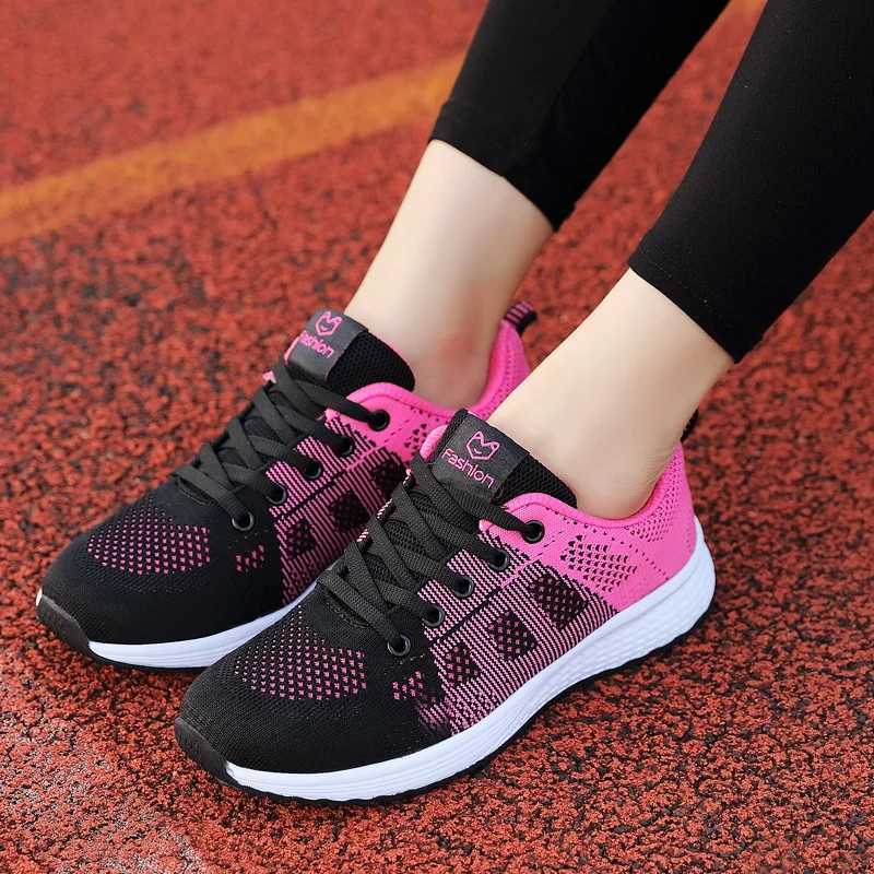2024 Breathable Women Running Shoes Lightweight Non-slip Female Sports Shoes Outdoor Soft Womens Sneakers Lace Up Fashion TennisW250320