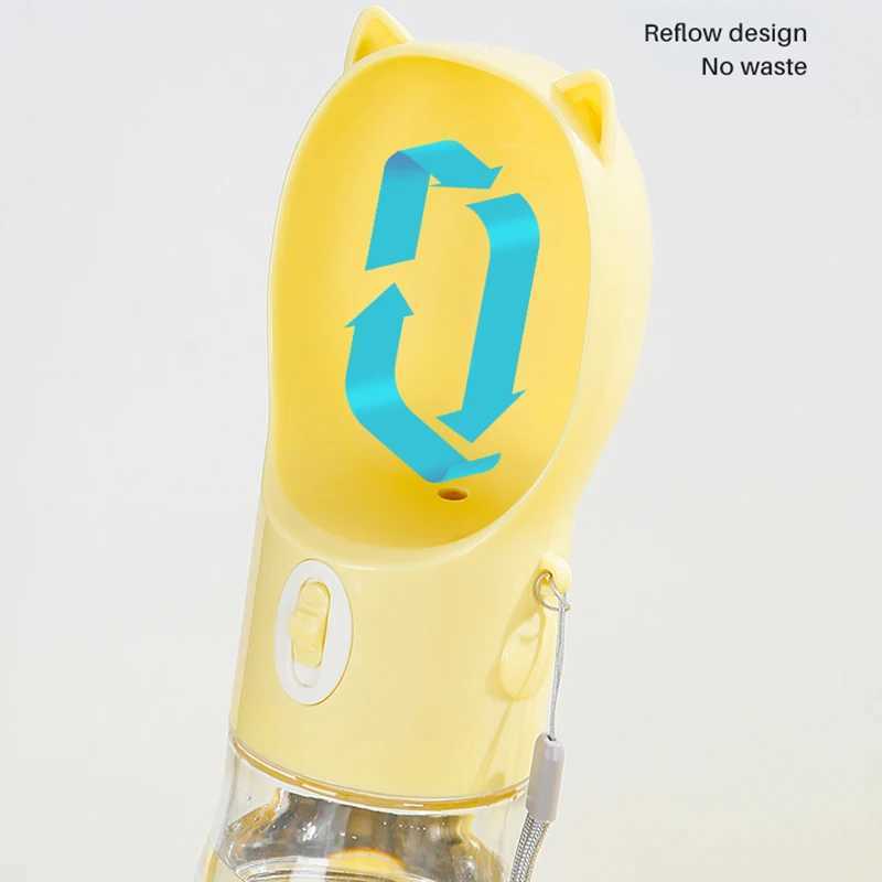 Portable Dog Water Bottle With Food Cup For Small Large Dog Cats Outdoor Walking Drinking Feed Dispense French Bulldog Supplies Y250319
