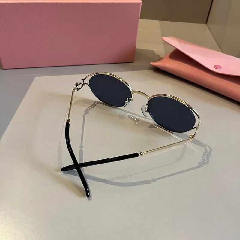 2024 elliptical sunglasses for kids Goggle Beach Sun Glasses metal material Skinny with large effect Atmosphere Show thin UV400 Z260305