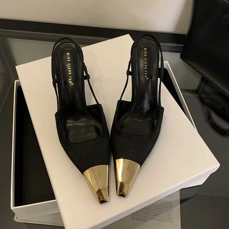 9cm slim high heels H womens brown pump classic metal dot lace suspender shoes black patent leather high H talc womens shoes Y250319