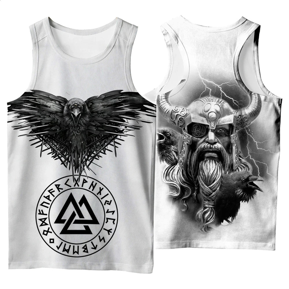 Retro Tree of Life Symbol Tattoo Crow Tank Top 3D Printed Fashion Classic Mens Sleeveless Summer Hip Hop Style Clothing 250319