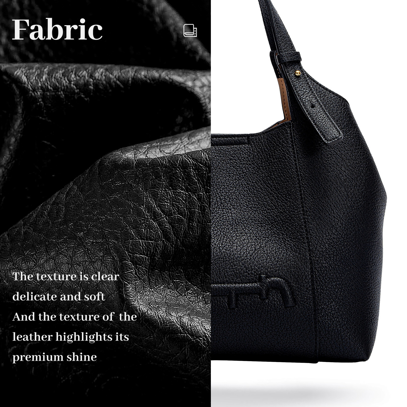 2025 Spring New Simple Solid Color Design Women's Fashion Large Capacity Exquisite Niche Versatile Handheld Bucket Bag