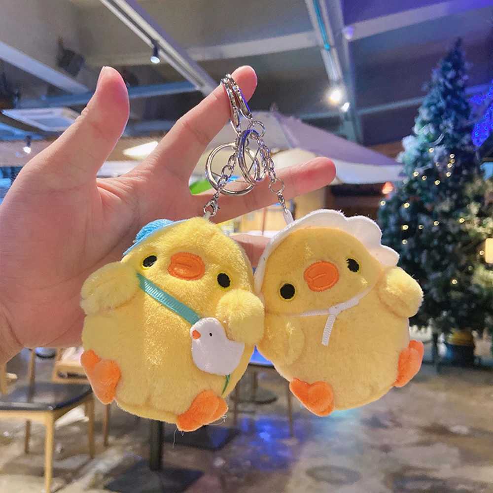Cute little yellow chicken pendant plush toy doll internet famous chicken mini bag pendant keychain dollXJ250319