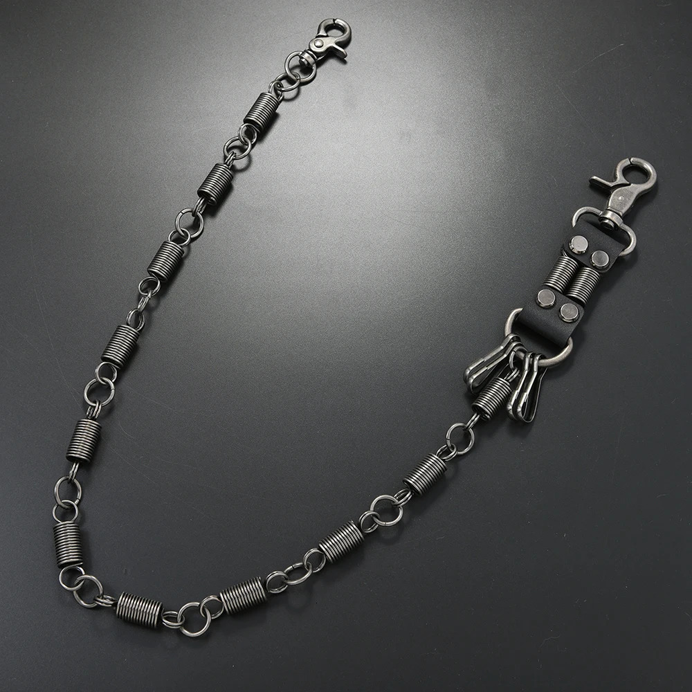 Metal spring pants chain Hip hop trend high quality waist chain personality chain for men and women 250320