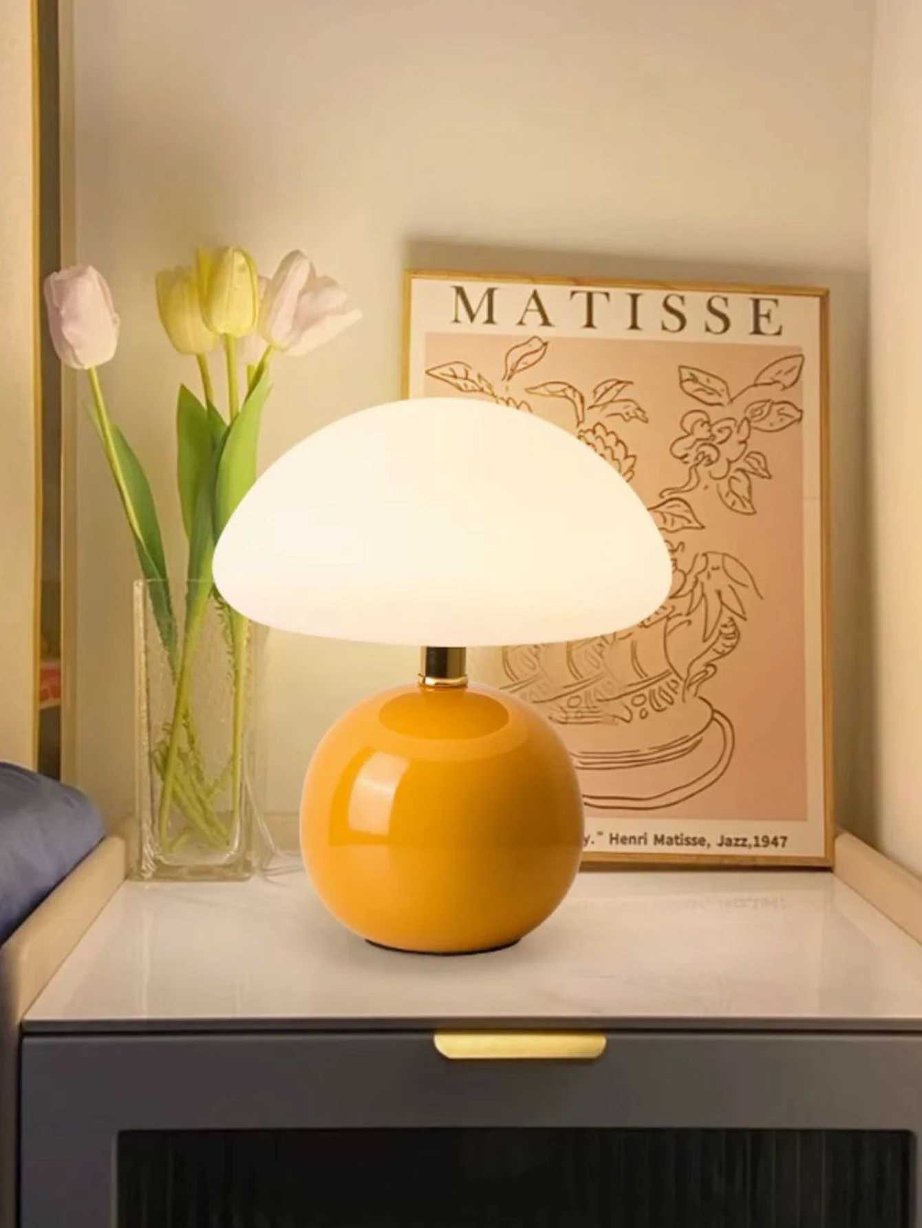 Led table lamp for bedroom Lamp bedside table White/pink/red/beige/orange stromatolite moon desk Mood light Room decorating item Z250320