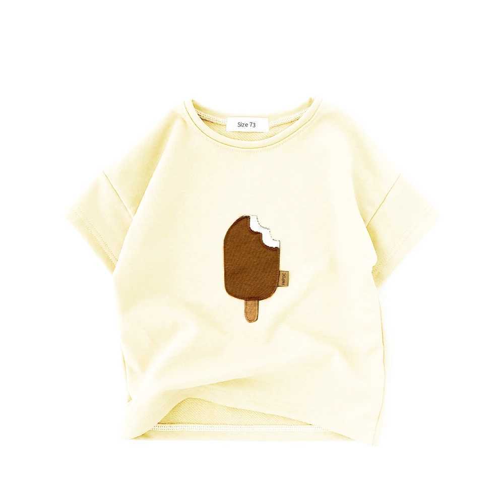 Toddler Kid Baby Boys Girls Clothes Summer Cotton T Shirt Short Sleeve Infant Top Cartoon Ice Cream Print Tee Childrens ShirtT250320