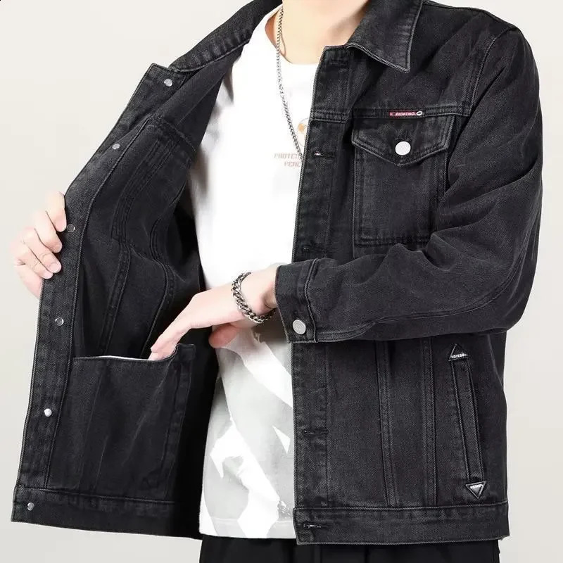 Spring and autumn denim jackets mens casual workwear trend highend feel regular length 250317
