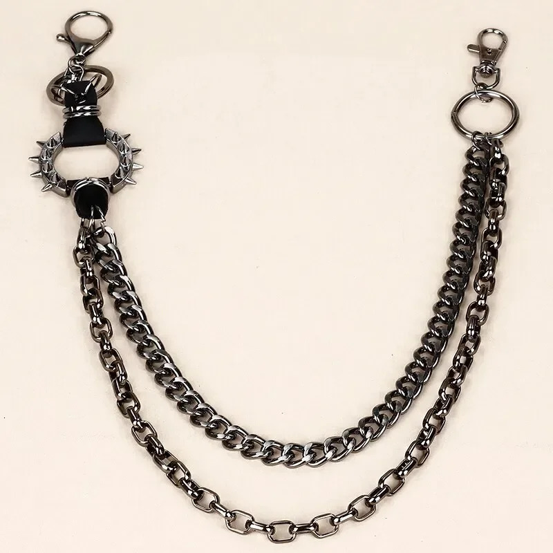 Punk Waist Chains Rock Hip Hop Spiked Pant Trouser Chain Pendant Retro Cool Metal Punk Rock Belts Apparel Handbag Decoration 250320
