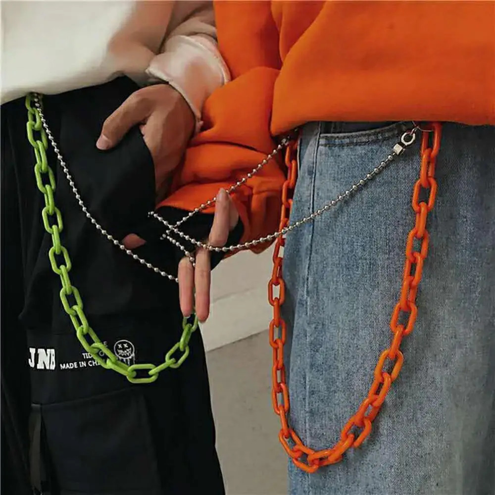 1 Set Detachable Punk Pants Chain Resin Double Layers Candy Color Hanging Ropes Party Retro Geometric Hip Hop Waist Chains 250320