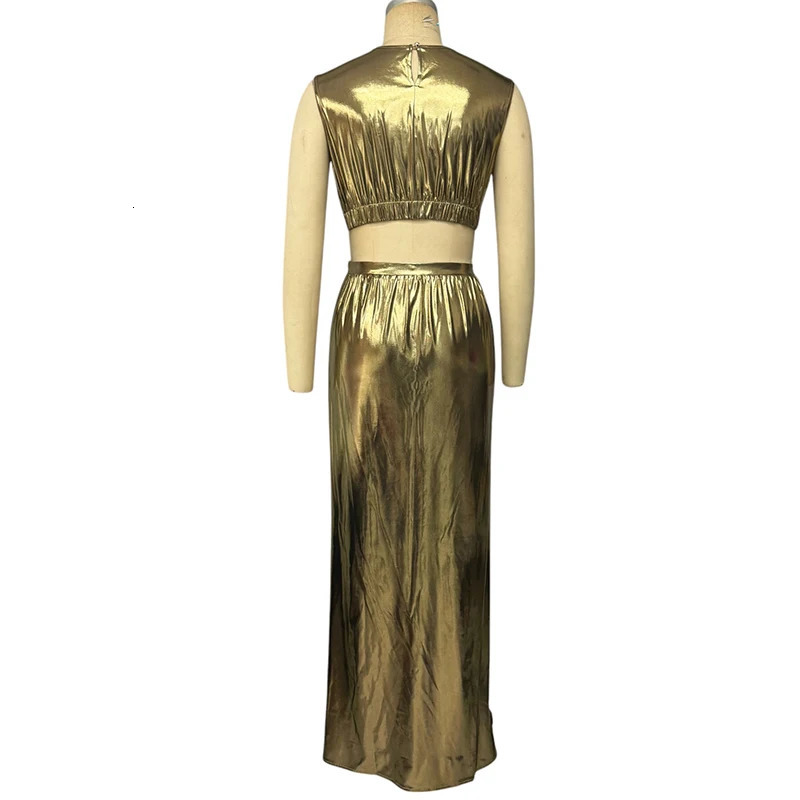 Wefad Two Piece Set Summer Casual Simple Solid Sleeveless Round Neck High Waist Pullover Top Loose Long Skirt Sets 250320