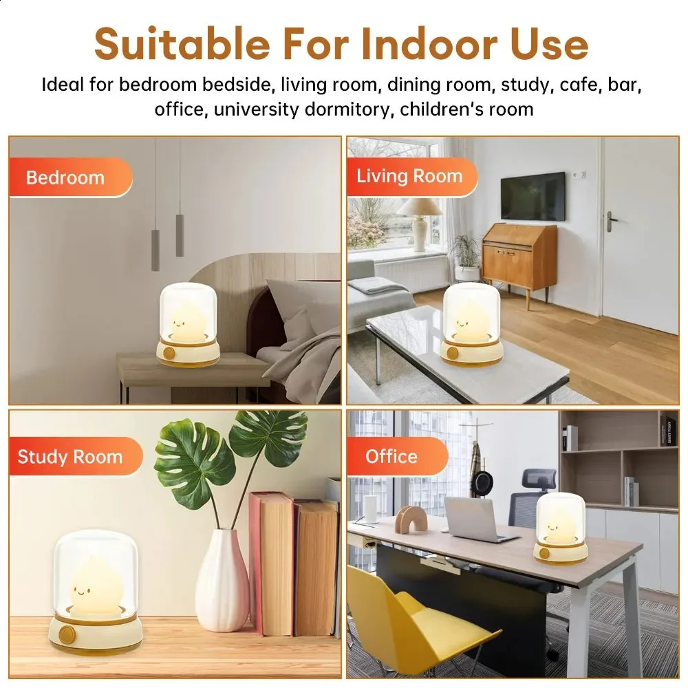 Mini Desktop LED Cute Night Lamp Creative USB Rechargeable Portable Cartoon Table Lamp For Coffee Bar Home Decor el Bedroom 250319