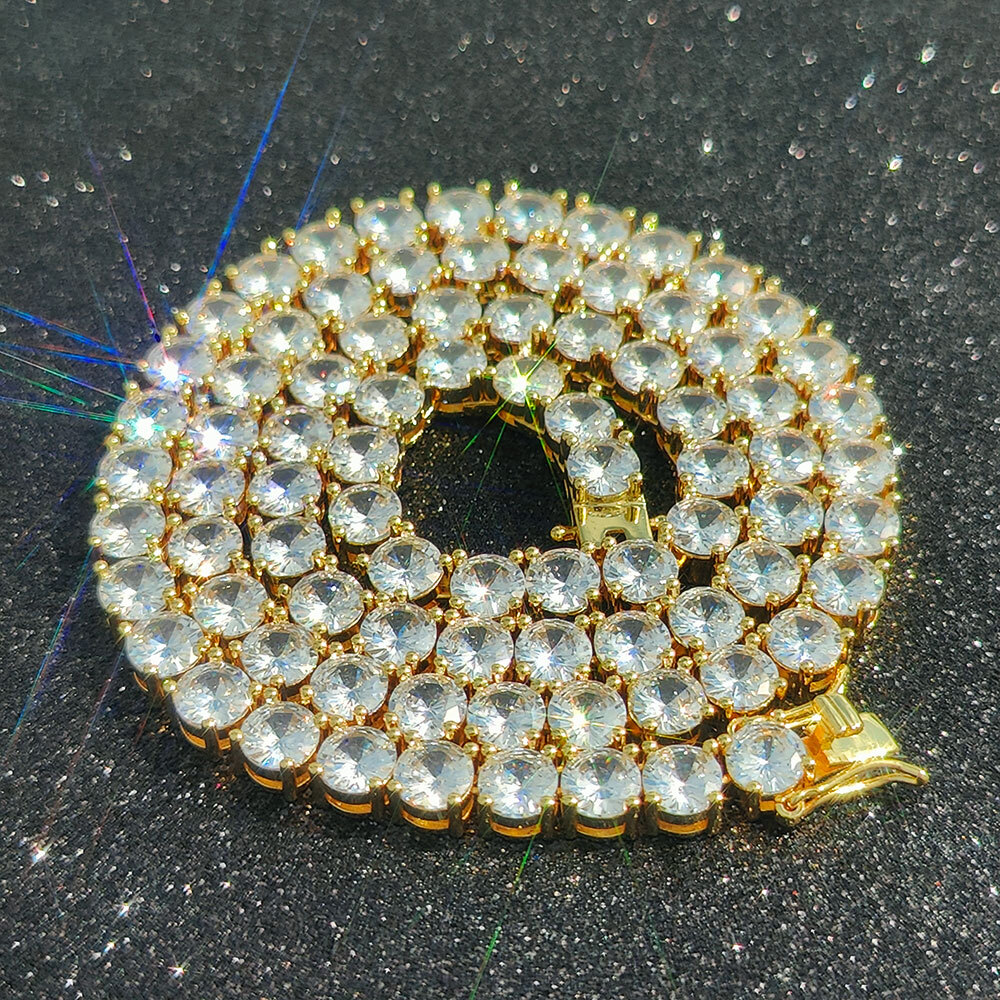 3mm Tennis Chain 1 Row Bling Zircon Copper Material Necklace Hip Hop Man and Women Iced Out Jewelry Drop shipping