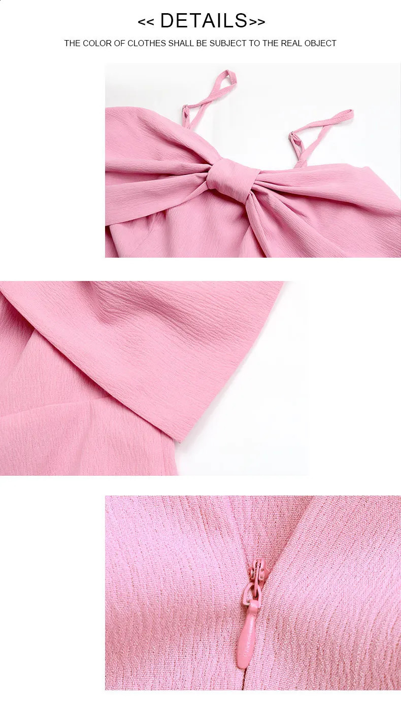 Womens Spliced suspender Sleeveless Sexy Pink Dress 250317