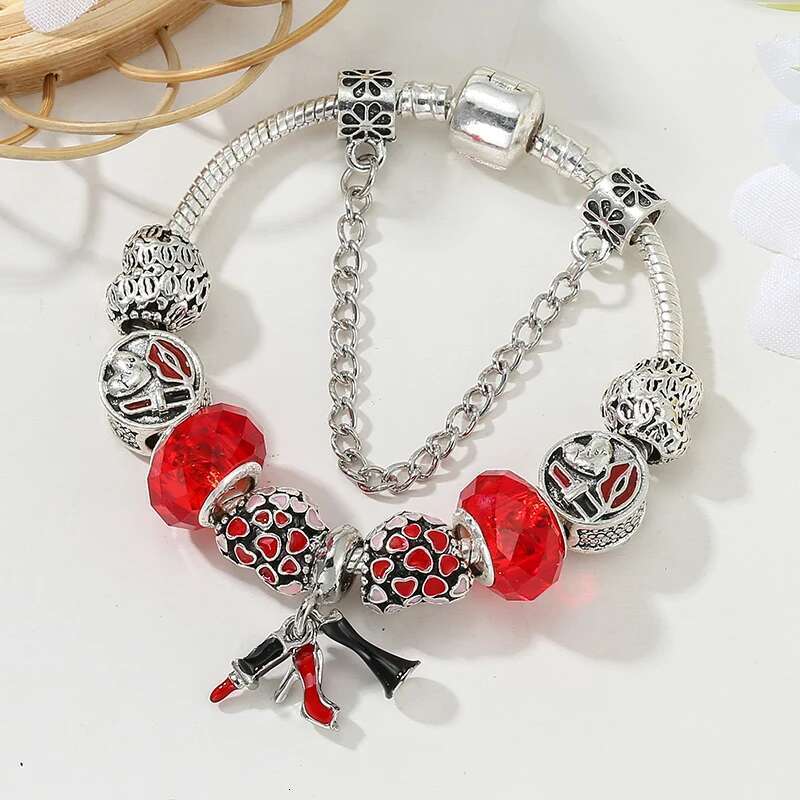 2024 Trendy Silver Color Bracelets Bangles For Women Girlfriend Snake Chain Charm Bracelet Crystal Valentine's Day Jewelry Gift