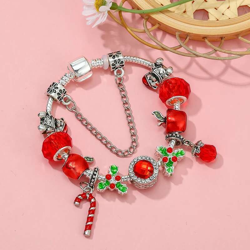 New Christmas Series Pendant Bracelet With Christmas Tree Beads Charm Bracelets For Women Men Christmas Jewelry Gift