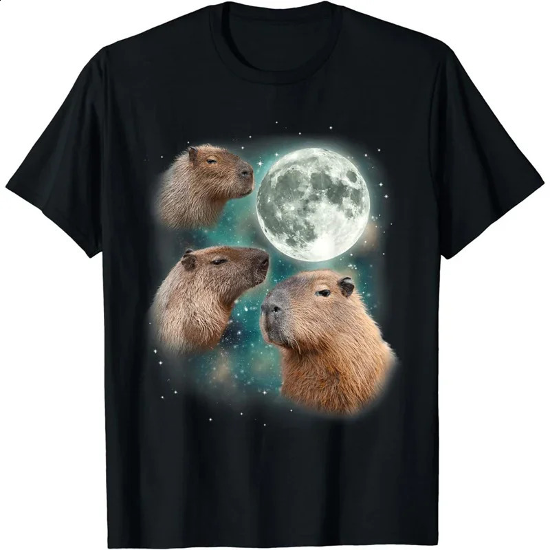 3D Printed Funny Capybara T Shirt for Women Retro Pattern TShirts Summer Casual Fashion Loose Round Neck Tops Streetwear 250311