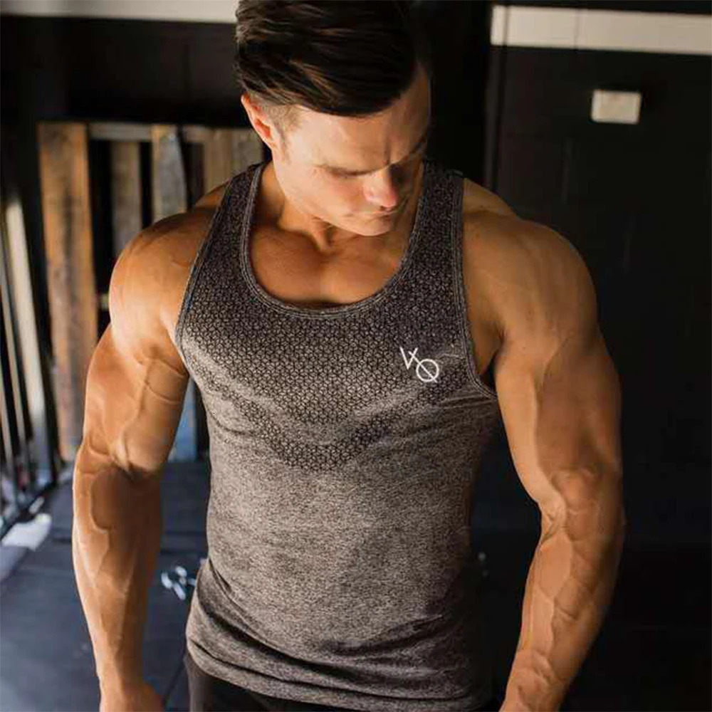 Fitness 2023 Mens Running Tank Top Sports Training Breathable Elastic Tshirt 250320