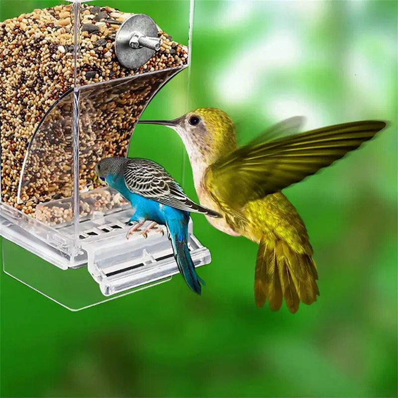 Automatic Parrot Feeder Drinker No messy Bird Feeders Acrylic Seed Food Container Cage Accessories For Small Medium Parakeets 250320