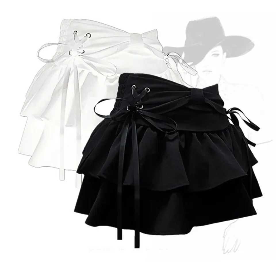 New Fashion Womens Hot Girl Sweet Kaye Bow Retro Y2k Clothing American Street Clothing Sexy Summer A-line Gothic Mini Cowboy SkirtXJ250320