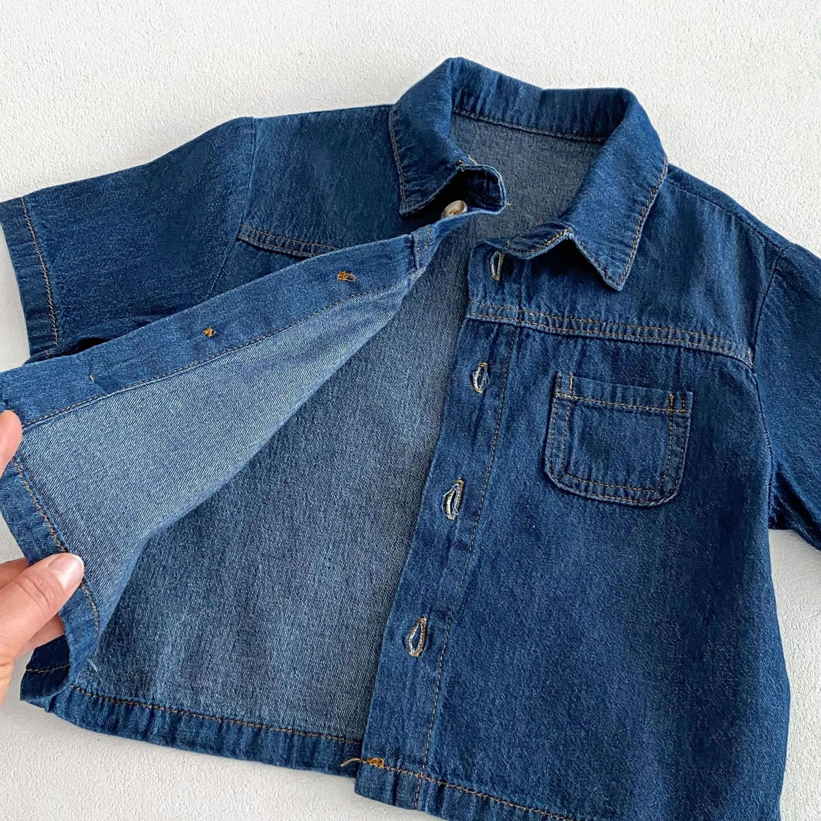 Milan Kerr childrens clothing set denim girls shirt and shorts 2piece boys 250319