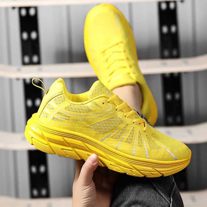 Yellow mens sports shoes summer sales 2025 casual running shoes mens breathable lightweight sports shoes mens platform coaching machine mens sports sh
