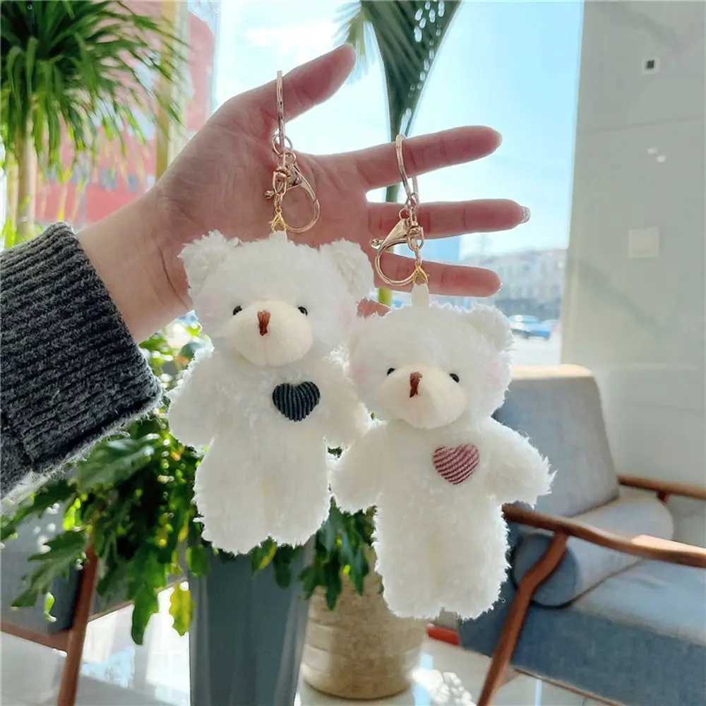 Kawaii 11cm Soft Teddy Bear Keychain Plush Rabbit Pendant Keychain DIY Pavilion Childrens Stuffed Animal Toy Bag Auto PartsXJ250319