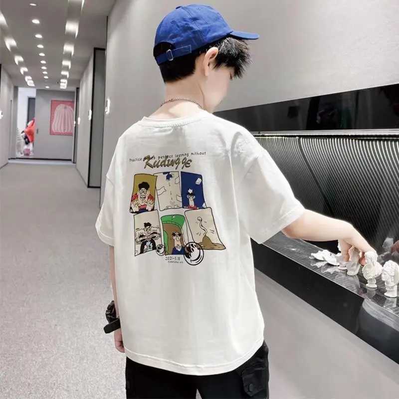 Boys And Girls Short-sleeved Bottoming Shirts Spring And Summer Middle-aged Childrens T-shirt Childrens ClothingT250320