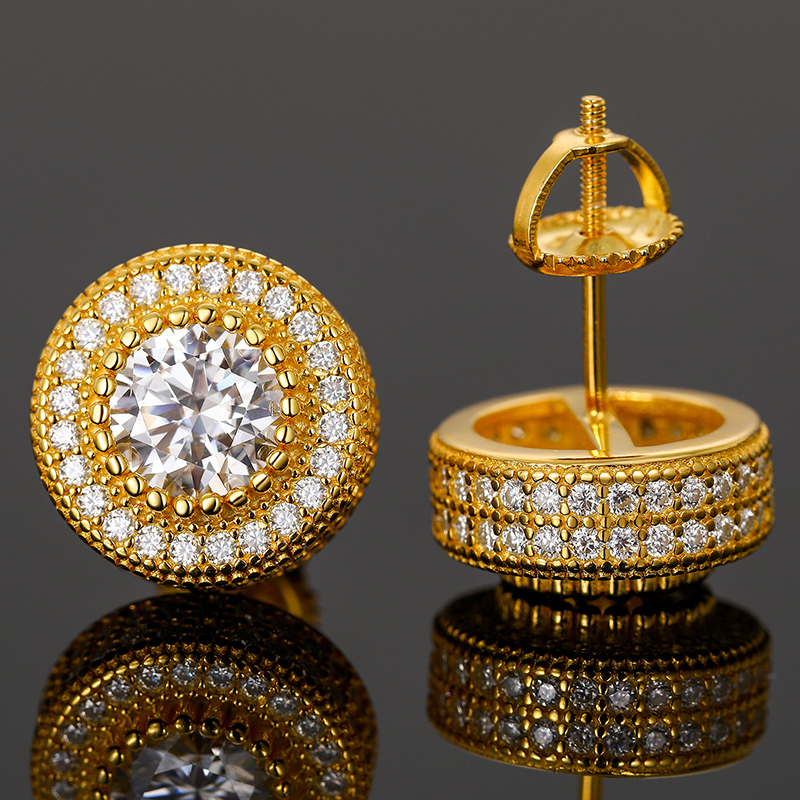 TUHE Unisex Fine Jewelry VVS1 Moissanite Women Earrings For Men Hip Hop Jewelry Gifts