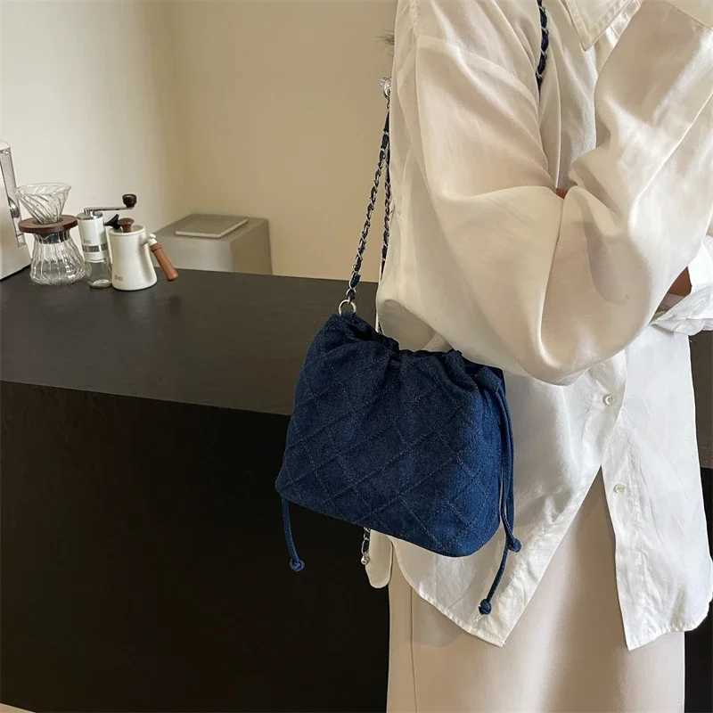 2024 Ins Fashion Cowboy Bucket Bag Womens Fashion Chain Shoulder Bag Designer Drstring Bag Cross body Handbag and Wallet Y250319