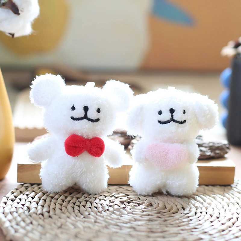 Soft Animal Plush Maltese Dog Keyring Cute Stuffed Doll Cartoon Puppy Backpack Car Keychain Bag Pendant Birthday GiftXJ250319