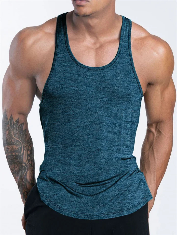 Mens Sports Fitness Tank Top Summer GYM Training Undershirt Running Basketball Quick Drying Breathable loose men tops 250319