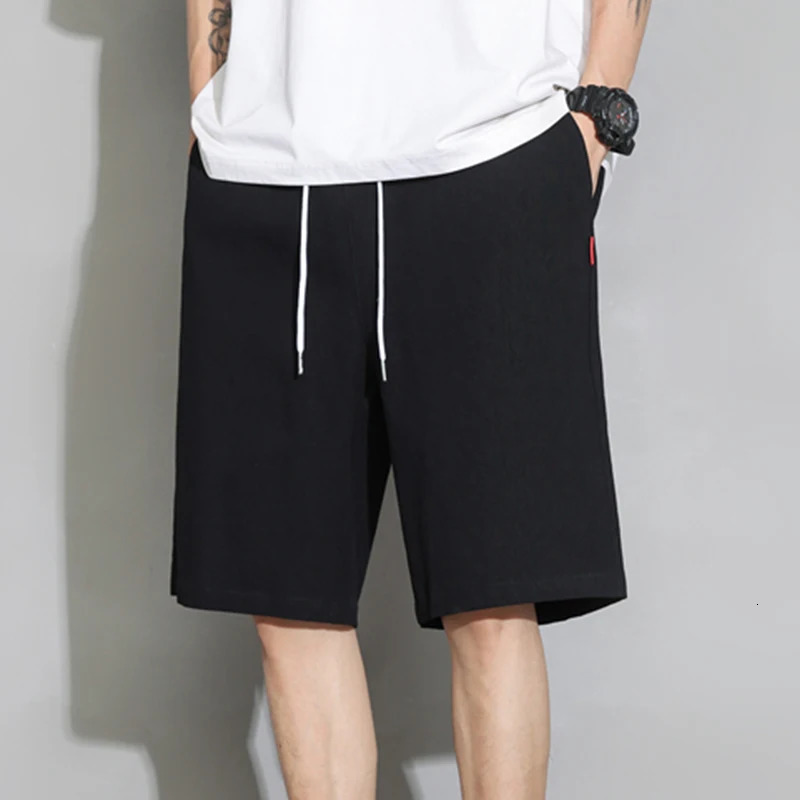 Summer Mens Cotton Trousers Linen Solid Color Basic Short Pants Men Summer Sport Lightweight Gym Pants 250320