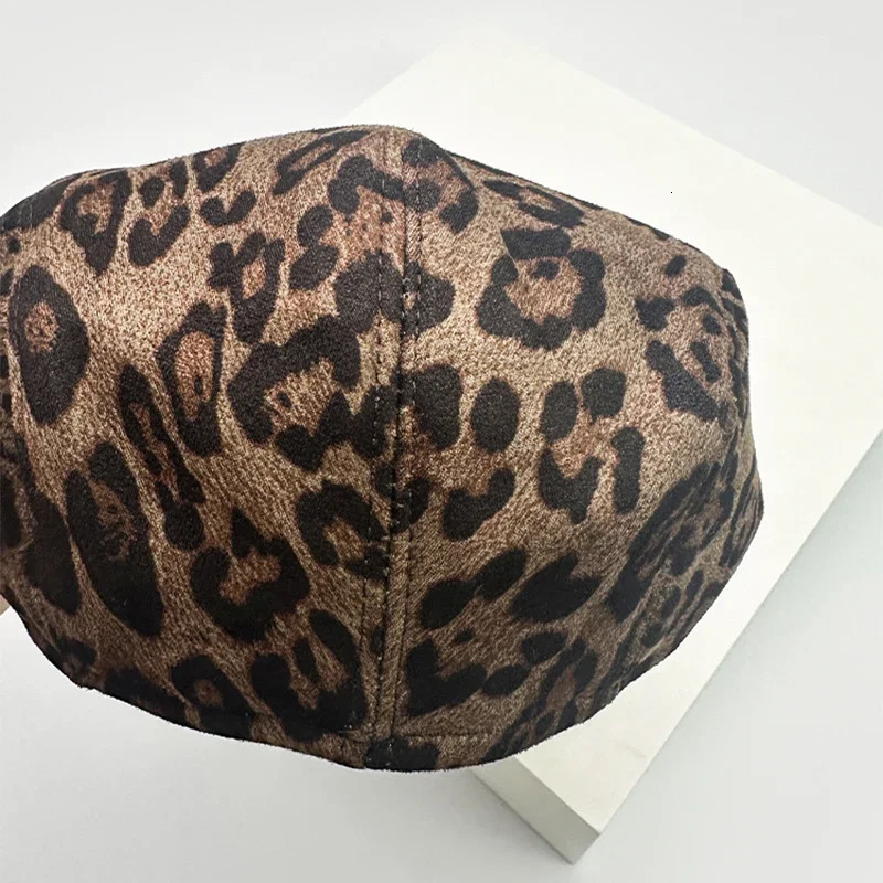 Women Y2K Retro Leopard Print Visors Hats Breathable Casual Sunshade Niche Peaked Caps Versatile Outdoor Fashion Street ins 250320