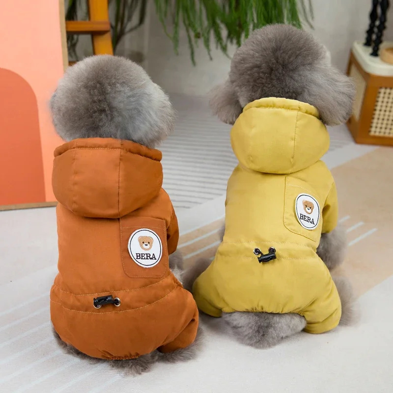 Winter Dog Overalls Windproof Warm Pet Jumpsuits Cotton Clothes for Small Dogs Poodle Maltese Coat French Bulldog Puppy Onesies 250318