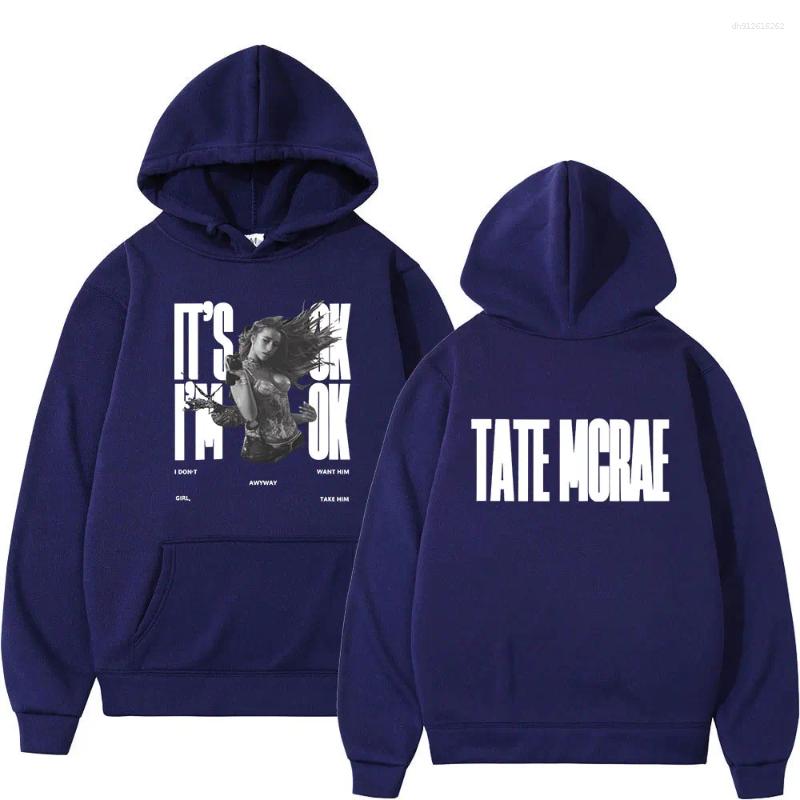 Men's Hoodies Tate McRae It's Ok I'm Merch Men Women Clothing Fashion Harajuku Oversized Hooded Sweatshirts Pullover Streetwear Y2K