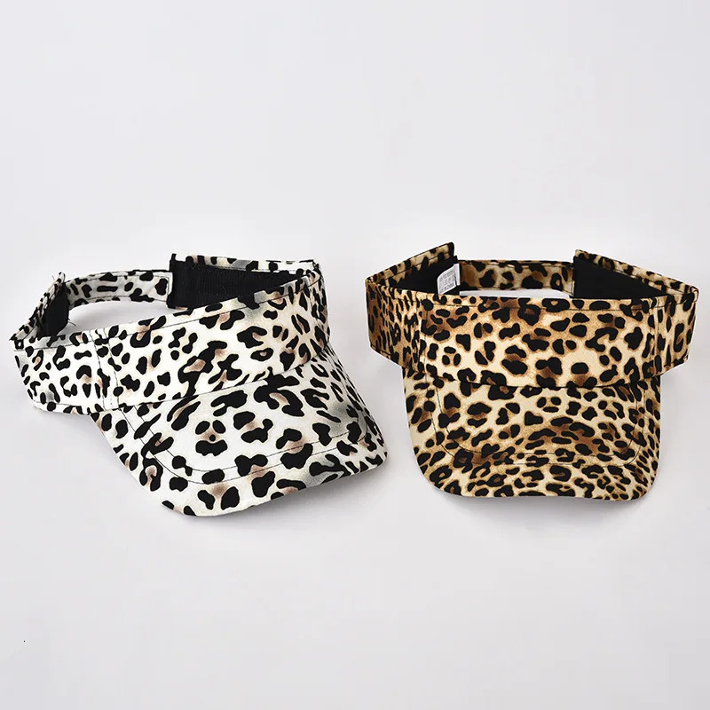 Sun Visor Men Women Mesh Adjustable Baseball Cap Sports Tennis Golf Running Leopard Print Hat 250320