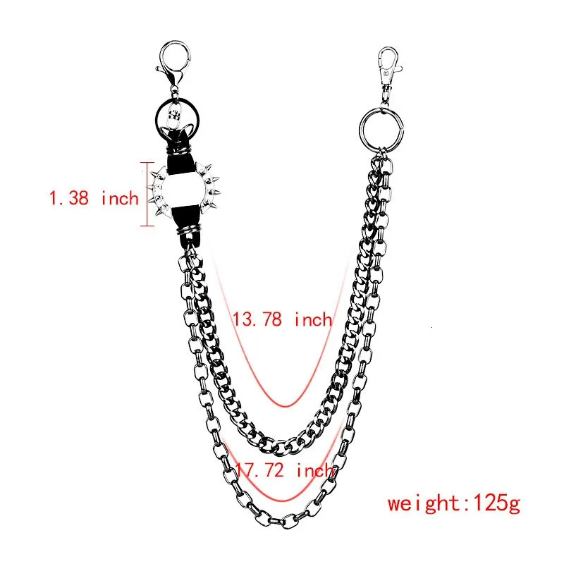 Gun Balck Color Hip-hop Pants Belt Chains Jewelry Accessories 250320