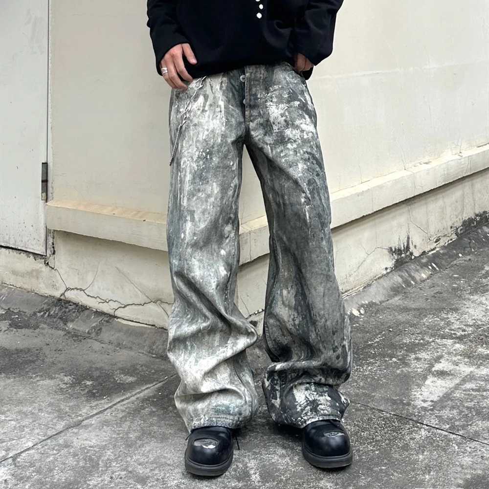 Frog Drift American Style Best Quality Retro Jeans Casual Hip Hop Loose Oversized Pants Mens TrousersT250319