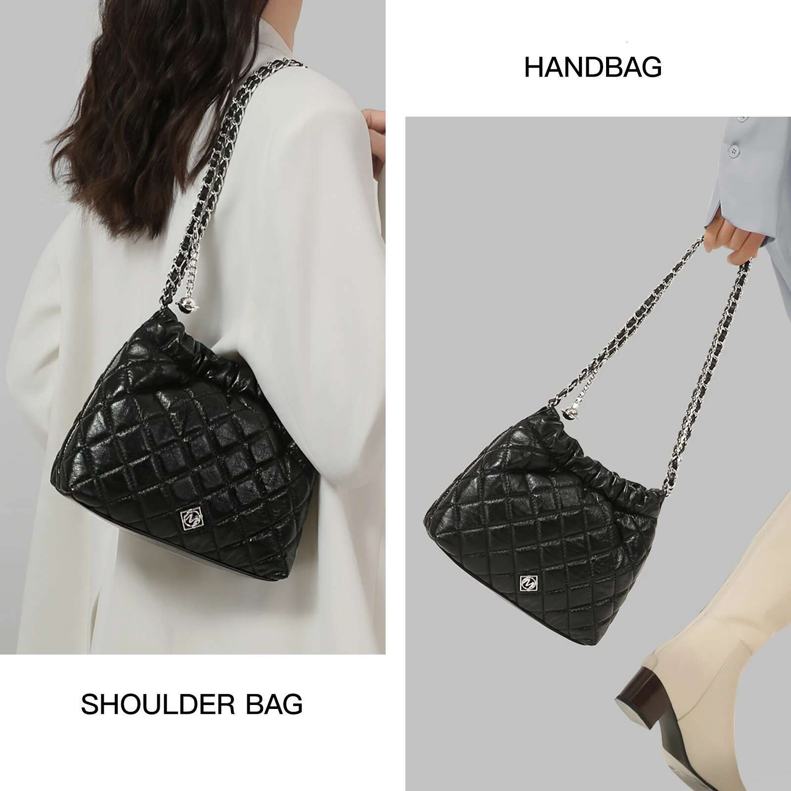 ITAMOOD Genuine Leather Hobo For Women One Shoulder Crossbody Chain Bag With Designer Fashion Valentine's Day Gift
