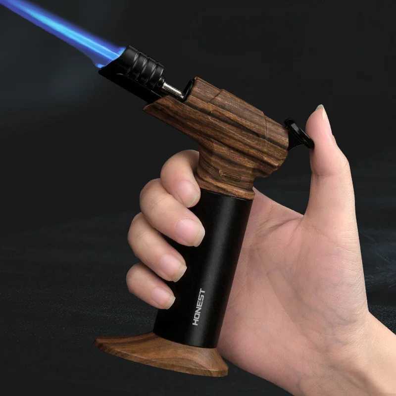 Honest Handheld Torch Lighter Windproof Straight Cigar Lighter Outdoor Portable Barbecue Baking Ignition Tools Gadgets for MenC250320