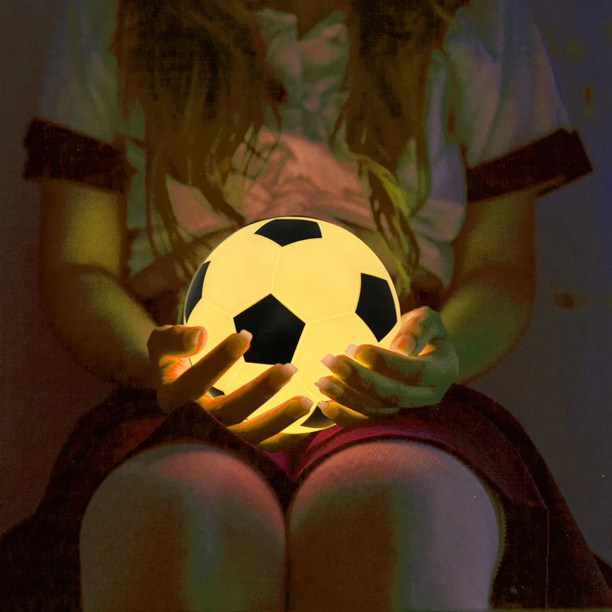 1pc 14cm/5.5in 3D Football Night Light Bedroom Desktop Decoration Soccer Lamp Battery Powered Perfect Gift For Teenagers Decor 250319