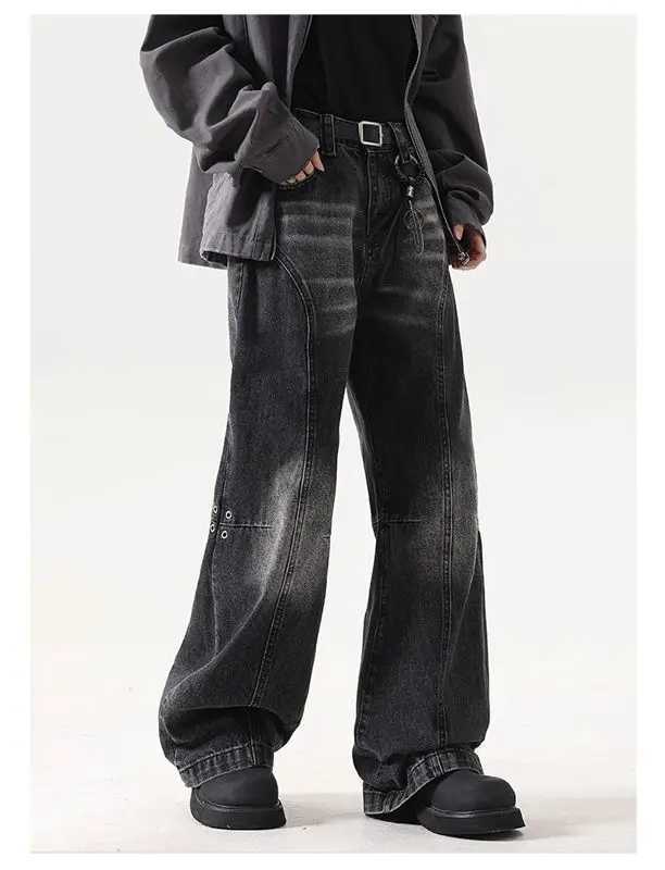 The street trend in the United States is a mix of hip-hop and personalized washed straight leg jeans loose and wide leg casual pants and y2k for both 