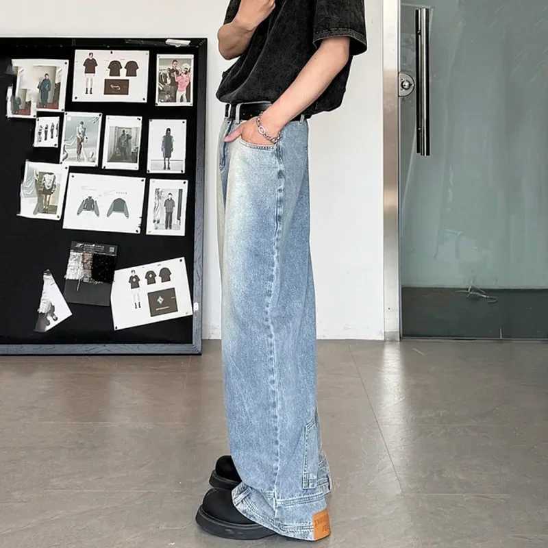 Baggy Straight Aesthetic Streetwear Denim Trousers Fashion Men Designer Wide Leg Jeans Male Chic Daily Party Casual Denim PantsT250319